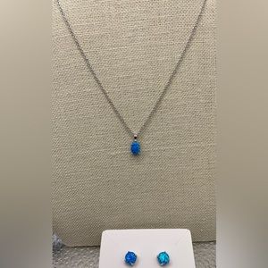🚫SOLD🚫 Blue opal set necklace and earrings